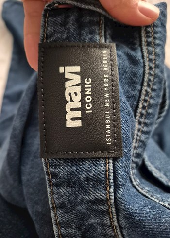 Kadın Lacivert Geniş Kesim Midi Kot Pantolon sıfır ürün - Görsel 9