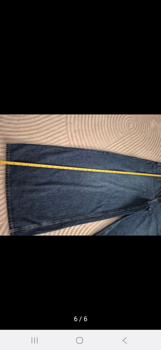 Kadın Lacivert Geniş Kesim Midi Kot Pantolon sıfır ürün - Görsel 5