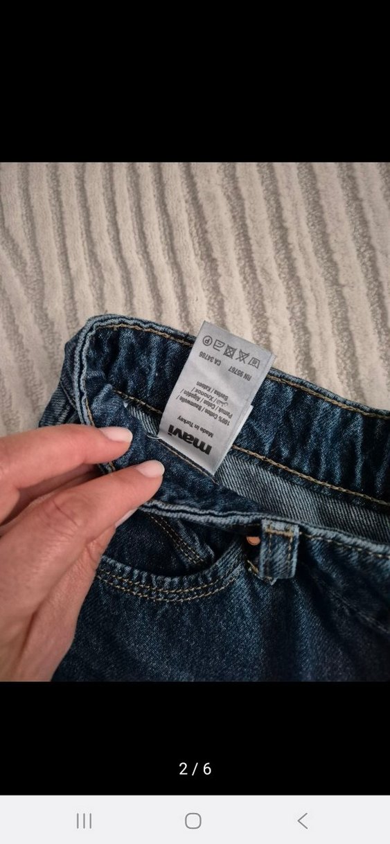 Kadın Lacivert Geniş Kesim Midi Kot Pantolon sıfır ürün - Görsel 2