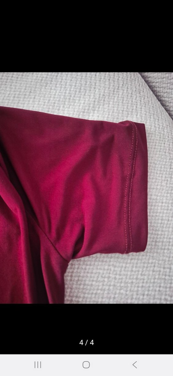 Bordo Drapeli Kısa Kollu Kadın Bluz - Görsel 4