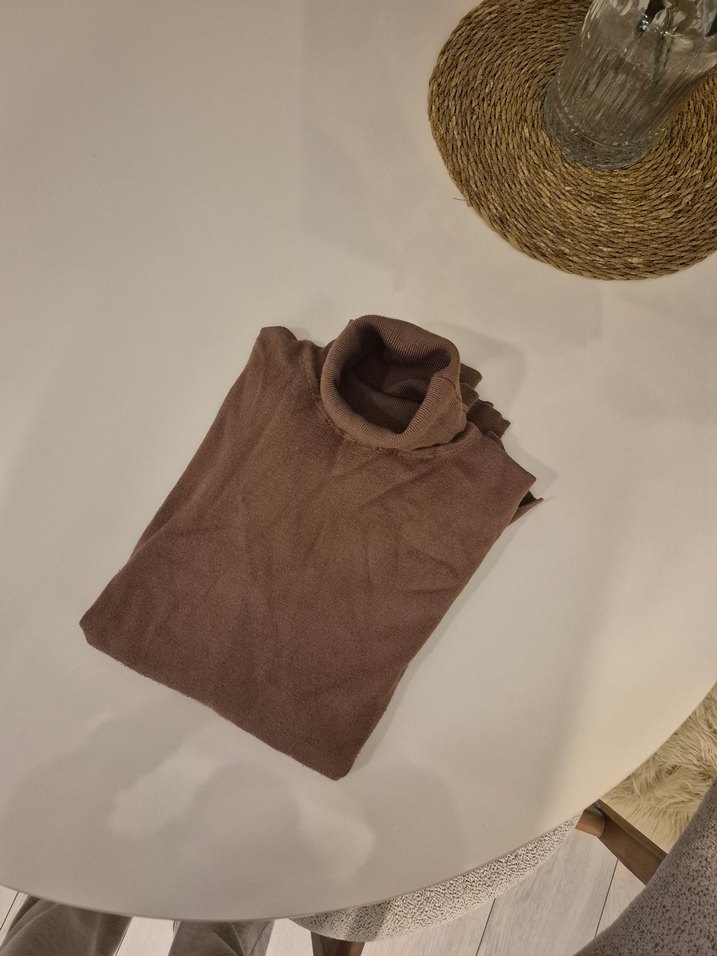 Kadın Kahverengi Balıkçı Yaka Kazak - Görsel 2