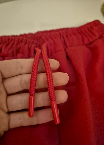 Kadın Kırmızı Rahat Kesim Eşofman Altı - Görsel 3