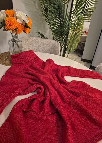 Kırmızı Bohem Kadın Triko Kazak - Görsel 2