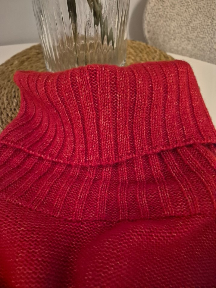 Kırmızı Bohem Kadın Triko Kazak - Görsel 4