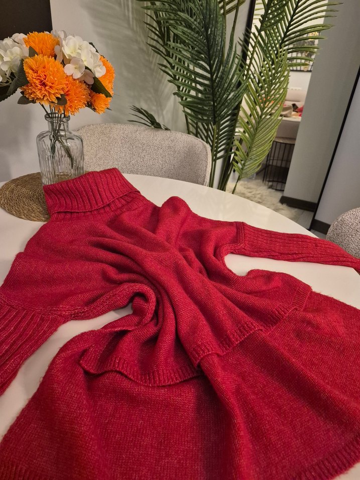 Kırmızı Bohem Kadın Triko Kazak - Görsel 2