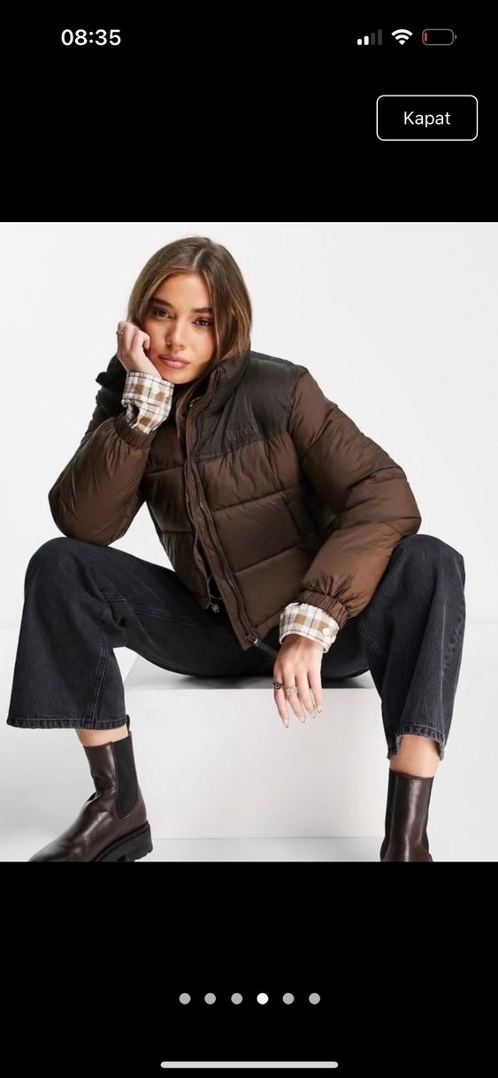 Kahverengi Kemerli Kadın Kışlık Mont - Görsel 3