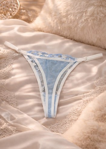 Nakış detaylı mavi bohem bralet - Görsel 2