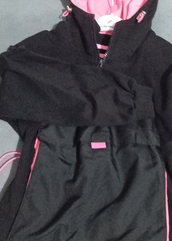 Kız Çocuk Siyah-Pembe Fermuarlı tunik elbise - Görsel 3