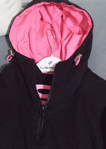 Kız Çocuk Siyah-Pembe Fermuarlı tunik elbise - Görsel 2