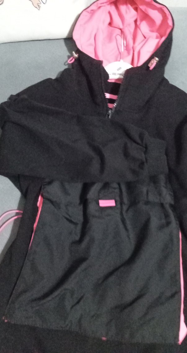 Kız Çocuk Siyah-Pembe Fermuarlı tunik elbise - Görsel 3