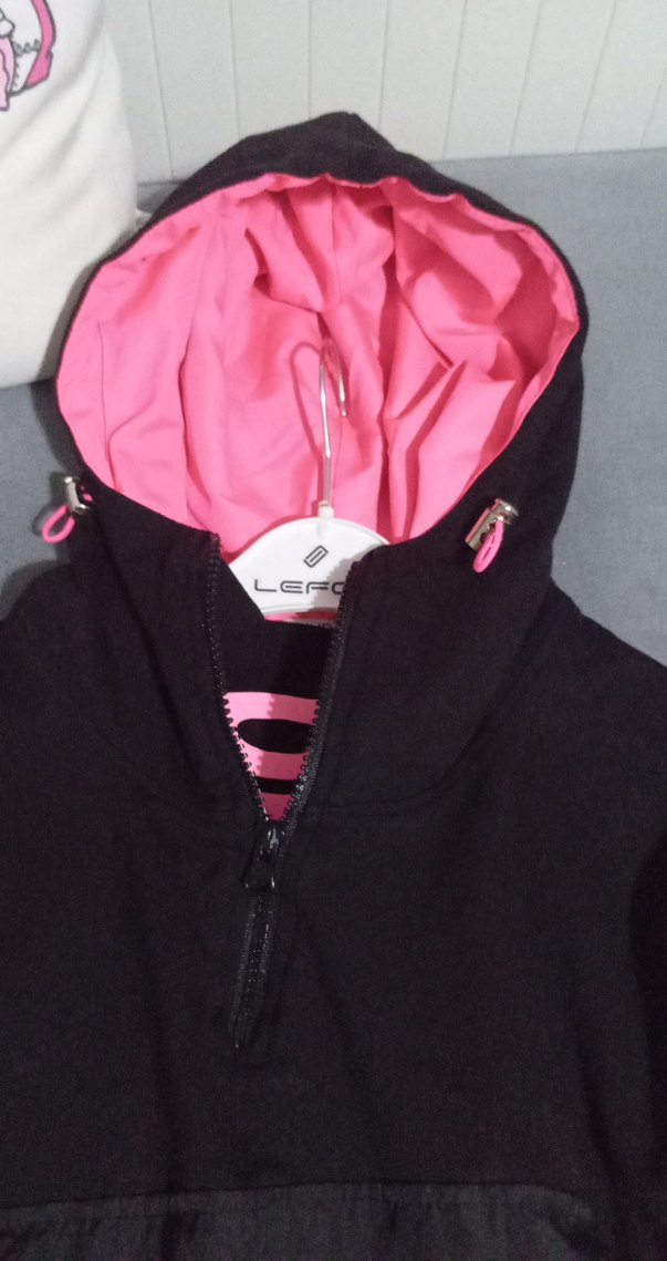 Kız Çocuk Siyah-Pembe Fermuarlı tunik elbise - Görsel 2