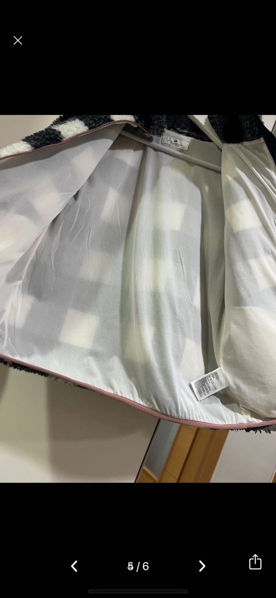 Kız  Çocuk Gri Ekose Sıcak Ceket - Görsel 4