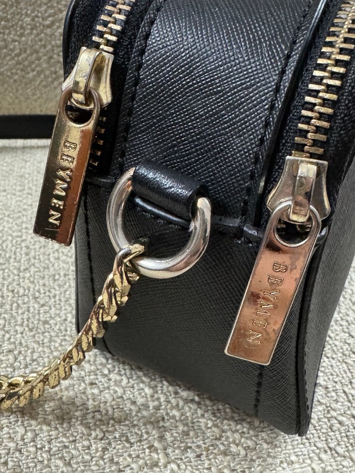 Beymen Siyah Deri Yılan Desenli Kadın Çanta - Görsel 4