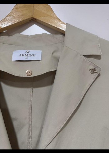 Armine Bej Kadın Klasik Uzun Trençkot - Görsel 3