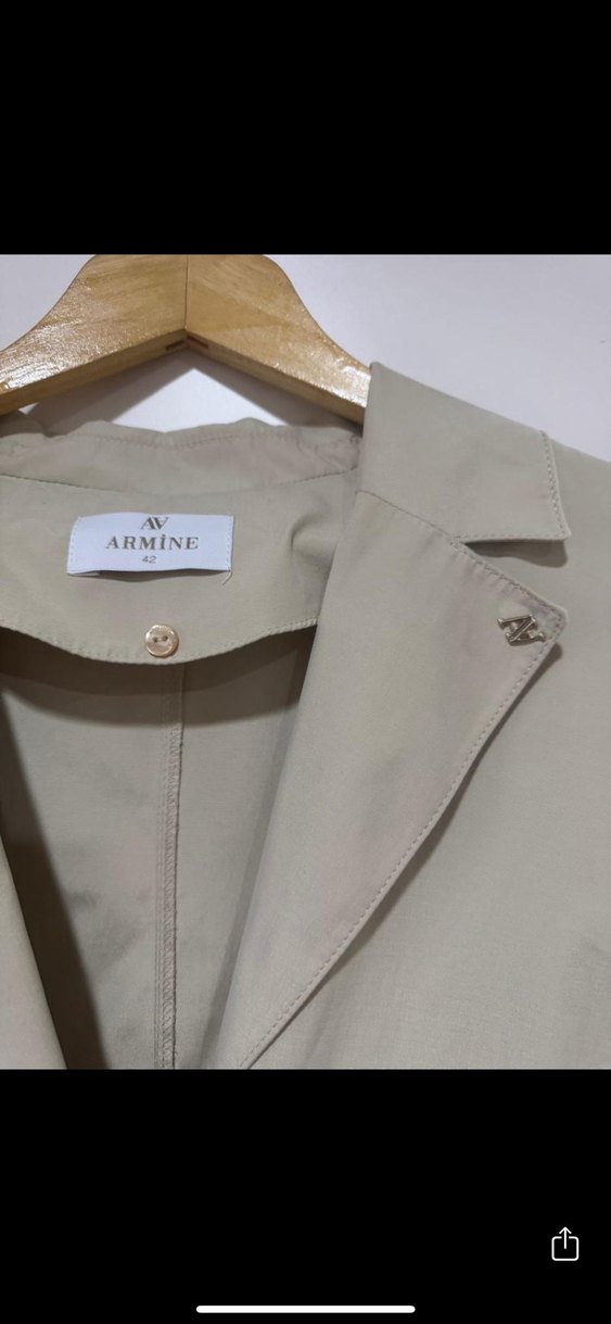 Armine Bej Kadın Klasik Uzun Trençkot - Görsel 3