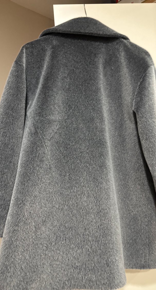 Düğmeli Gri Midi Kadın Kaban - Görsel 5