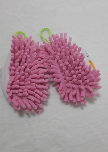 Pembe Nakışlı Kız Çocuk Sıcak temizlik Terliği - Görsel 2