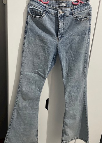 Diğer Acik Mavi Yuksek Bel Denim Jean