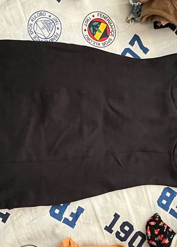 Siyah V Yaka İnce Askılı mini elbise - Görsel 4