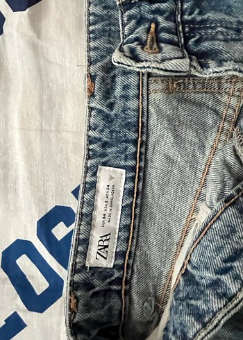 Düğmeli Bağlama Desenli Mini Kadın Kot Şort - Görsel 3