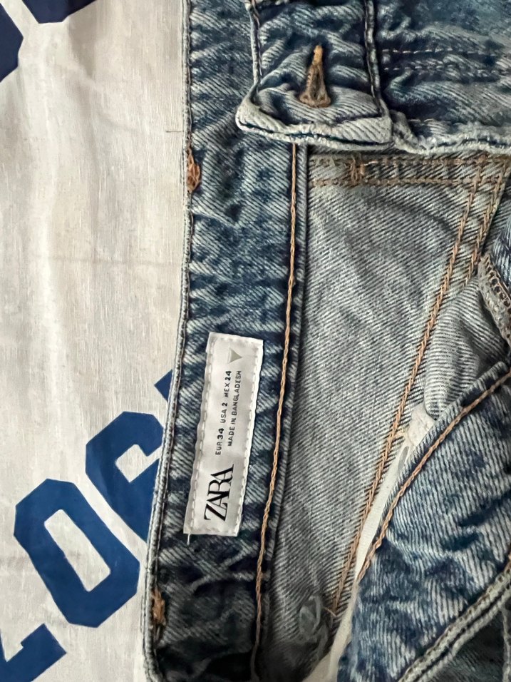 Düğmeli Bağlama Desenli Mini Kadın Kot Şort - Görsel 3