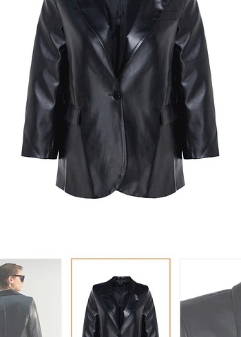 Deri blazer ceket - Görsel 3