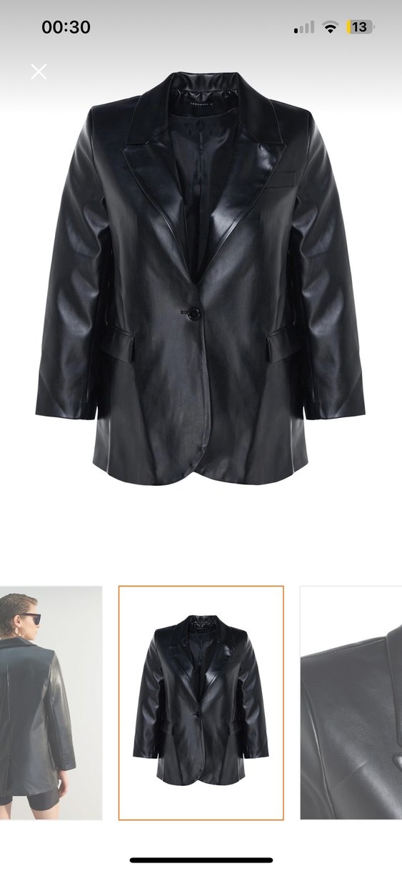 Deri blazer ceket - Görsel 3