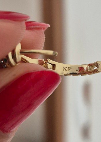 Xuping 14 K Altın Suyu Kaplama çelik küpe - Görsel 5