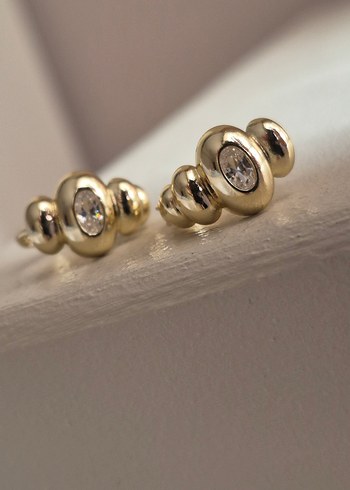 Xuping 14 K Altın Suyu Kaplama Çelik küpe - Görsel 2