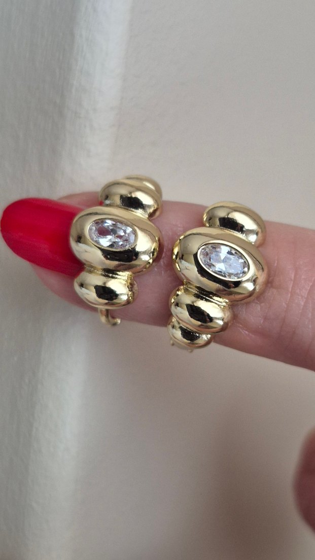 Xuping 14 K Altın Suyu Kaplama Çelik küpe - Görsel 3