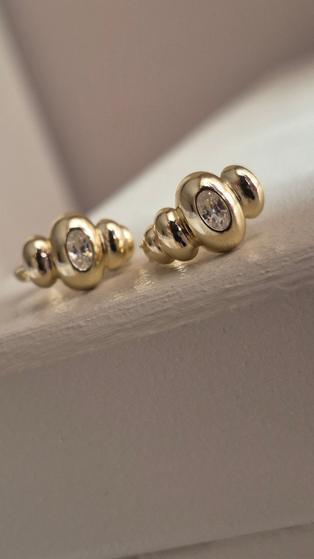 Xuping 14 K Altın Suyu Kaplama Çelik küpe - Görsel 2