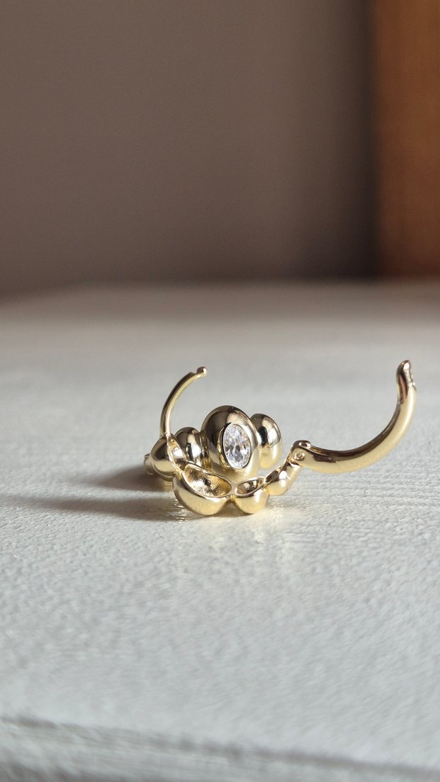 Xuping 14 K Altın Suyu Kaplama Çelik küpe - Görsel 5