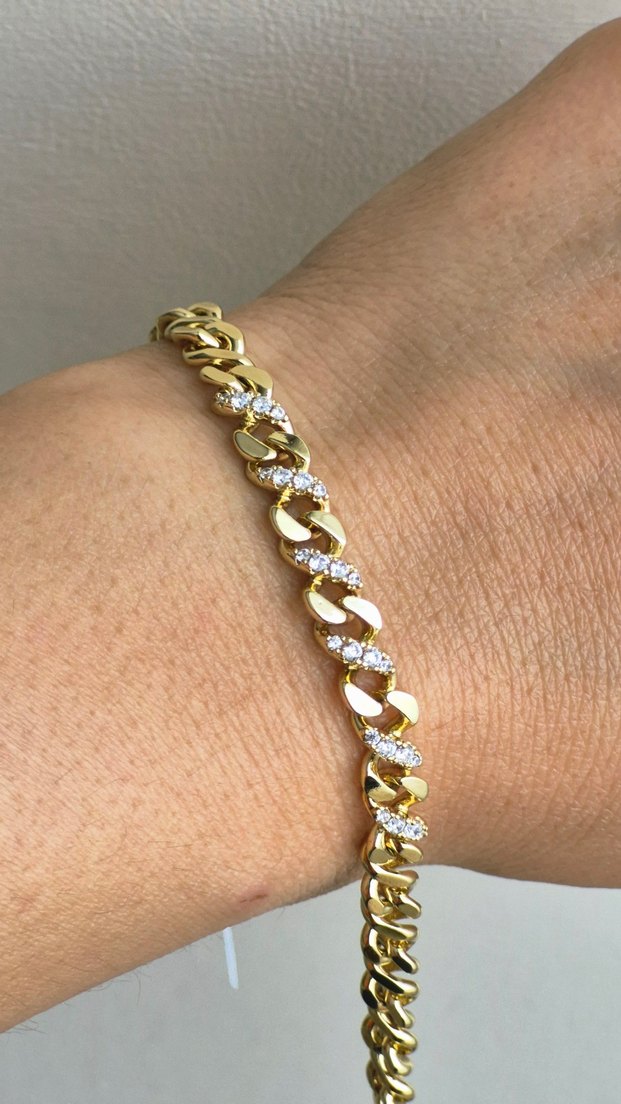 Xuping 14K Altın Suyu Kaplama taş detaylı bileklik - Görsel 3