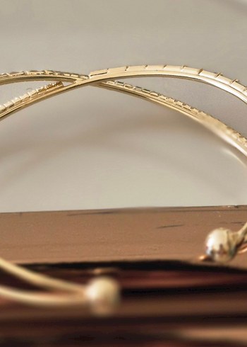 VIP kelepçe bileklik gold-taş detaylı - Görsel 3