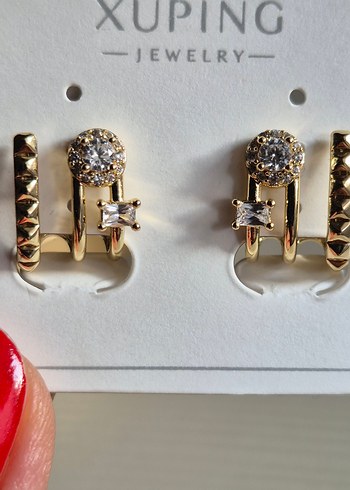 XUPING 14 K Altın Suyu Kaplama Çelik küpe - Görsel 2