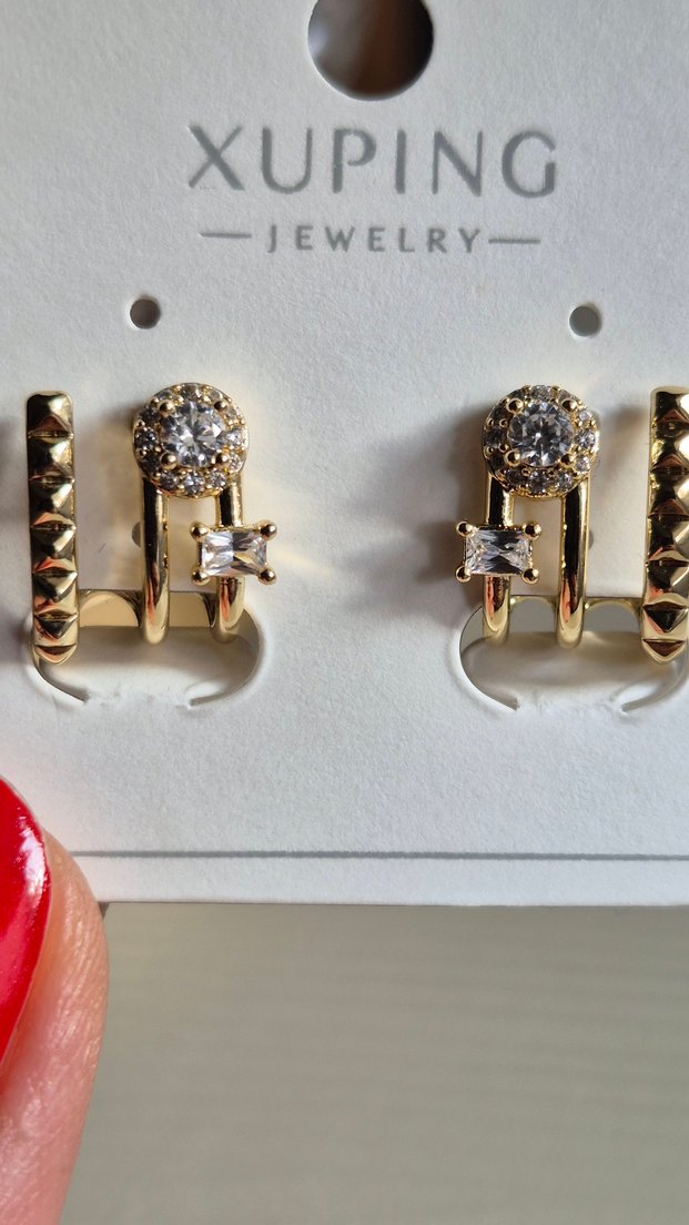 XUPING 14 K Altın Suyu Kaplama Çelik küpe - Görsel 2