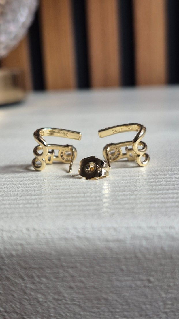 XUPING 14 K Altın Suyu Kaplama Çelik küpe - Görsel 4