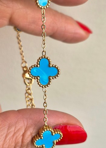 Çelik sedefli mavi cleef bileklik - Görsel 2