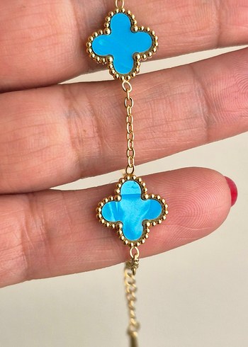 Çelik sedefli mavi cleef bileklik - Görsel 3