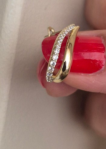 Xuping 14K Altın Suyu Kaplama Çelik Küpe - Görsel 3