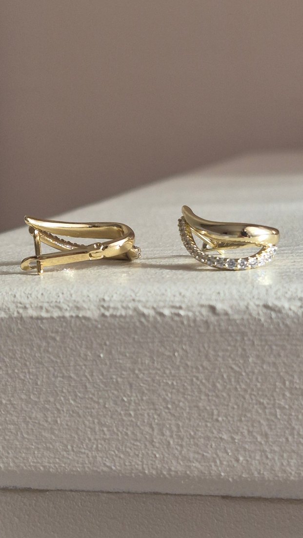 Xuping 14K Altın Suyu Kaplama Çelik Küpe - Görsel 2