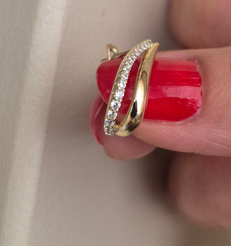 Xuping 14K Altın Suyu Kaplama Çelik Küpe - Görsel 3