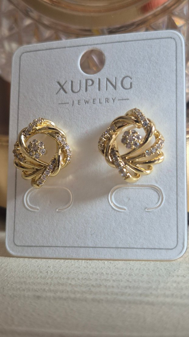 Xuping 14 K Altın Suyu Kaplama Çelik Küpe - Görsel 2