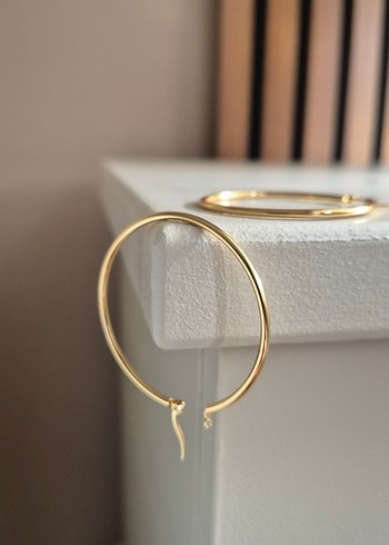 Halka gold küpe büyük - Görsel 3