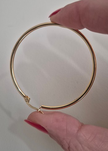 Halka gold küpe büyük - Görsel 4