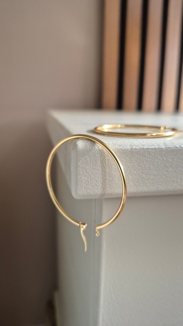 Halka gold küpe büyük - Görsel 3