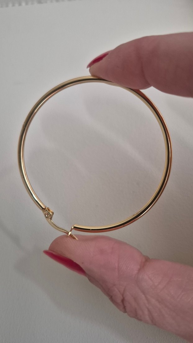 Halka gold küpe büyük - Görsel 4