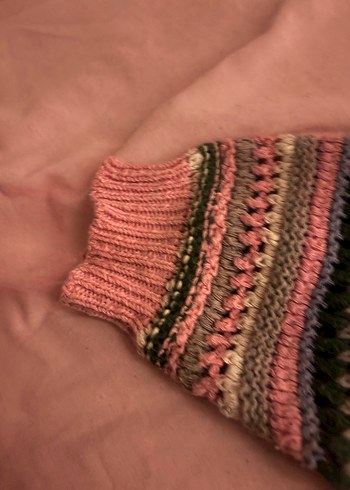 Renkli örme kazak - Görsel 3