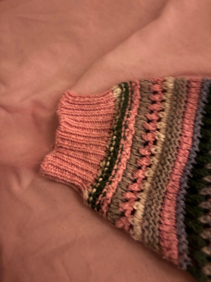 Renkli örme kazak - Görsel 3