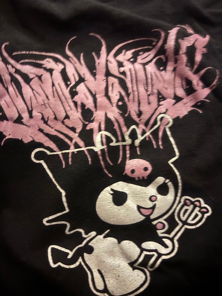 Gevşek Kesim Pembe Gotik Tişört - Görsel 2